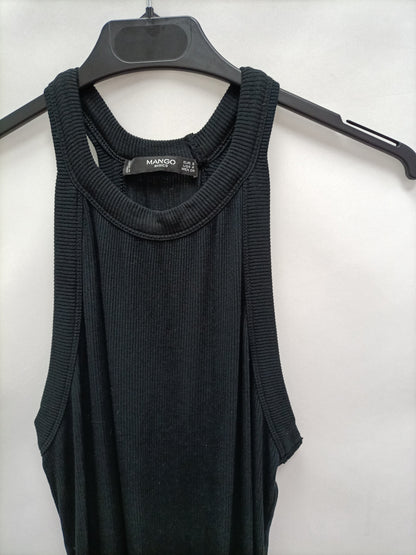 MANGO. Vestido midi Negro T.s
