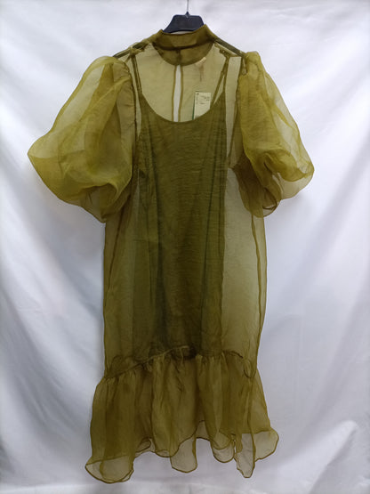 H&M. Vestido largo gasa T.s
