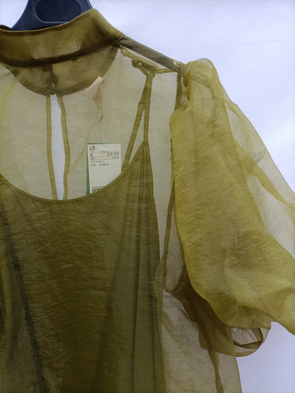 H&M. Vestido largo gasa T.s