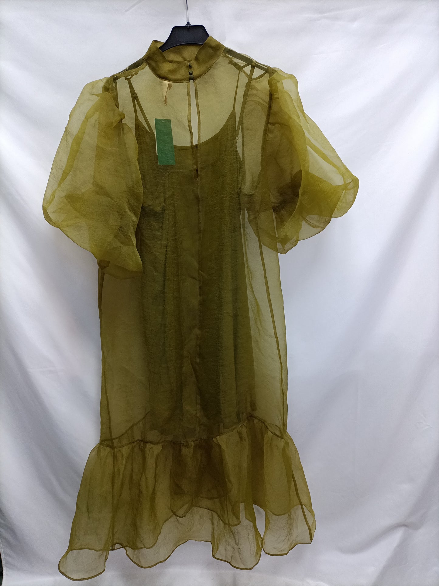 H&M. Vestido largo gasa T.s