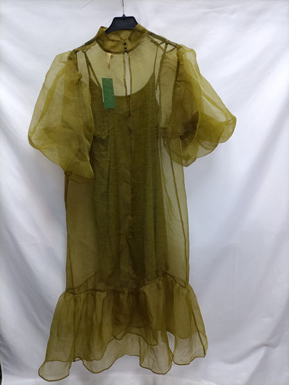 H&M. Vestido largo gasa T.s