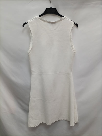 ZARA. Vestido blanco punto T.m