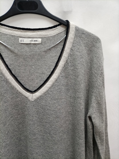 SFERA. Grey V-neck Tm sweater