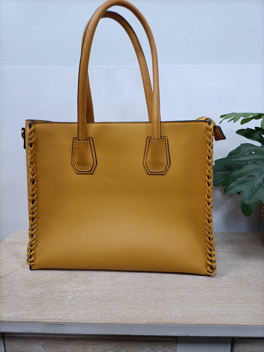 OTHERS. Mustard faux leather bag