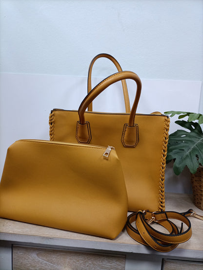 OTHERS. Mustard faux leather bag