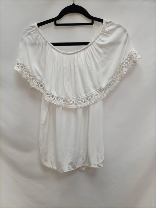 OTRAS. Top blanco cuello barco T.u(m)