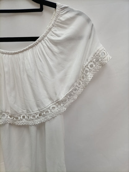 OTRAS. Top blanco cuello barco T.u(m)