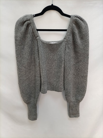 ZARA. Jersey gris mangas T.s