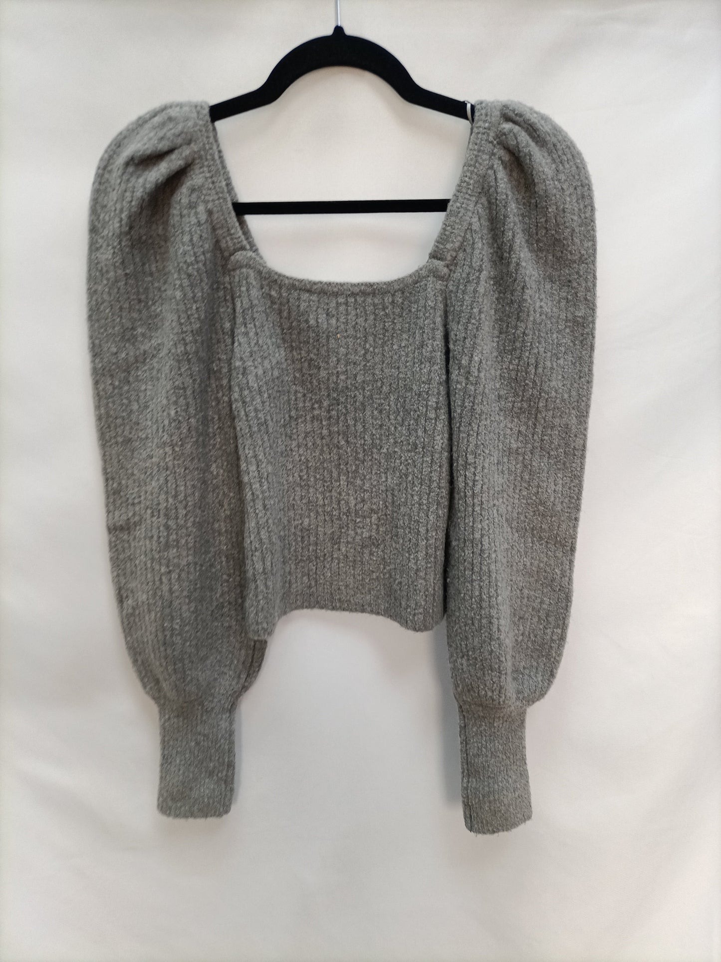 ZARA. Jersey gris mangas T.s