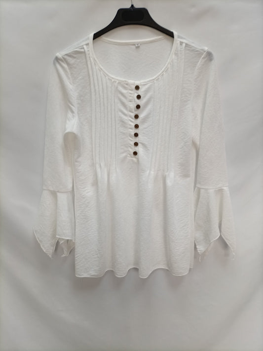 OTRAS. Camiseta blanca botones T.m
