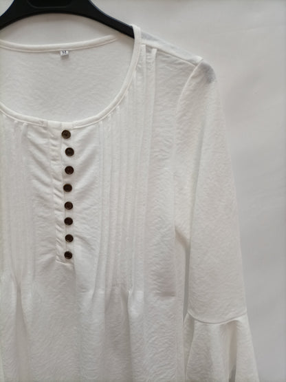 OTRAS. Camiseta blanca botones T.m