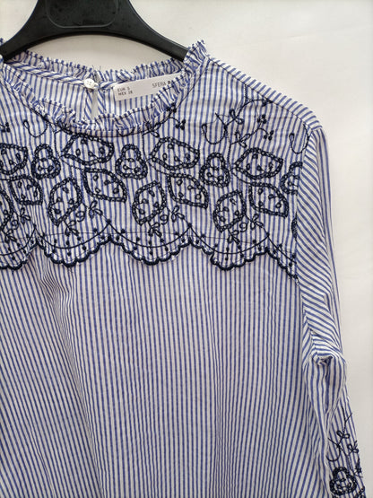 SFERA. Blusa rayas bordada T.s