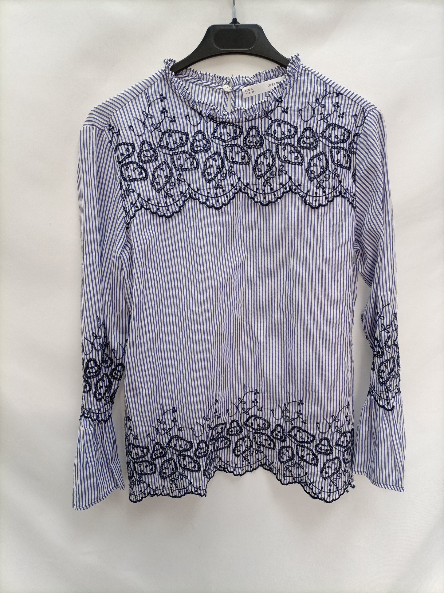 SFERA. Blusa rayas bordada T.s