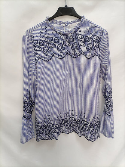 SFERA. Blusa rayas bordada T.s