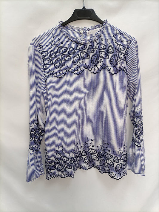 SFERA. Blusa rayas bordada T.s