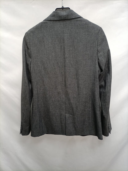 BERSHKA. Chaqueta americana gris oscuro T.xs