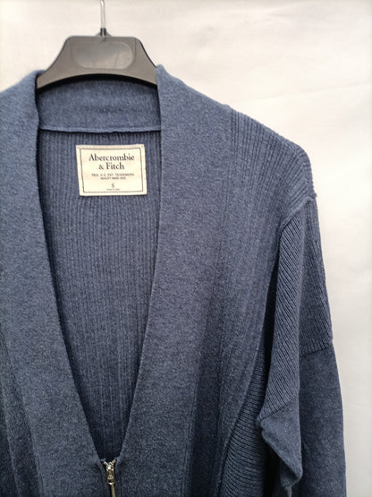 ABERCROMBIE &amp; FITCH. Blue Ts Zip-Up Cardigan