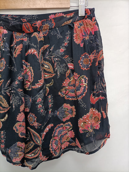 MANGO. Pantalón fluido floresT.40