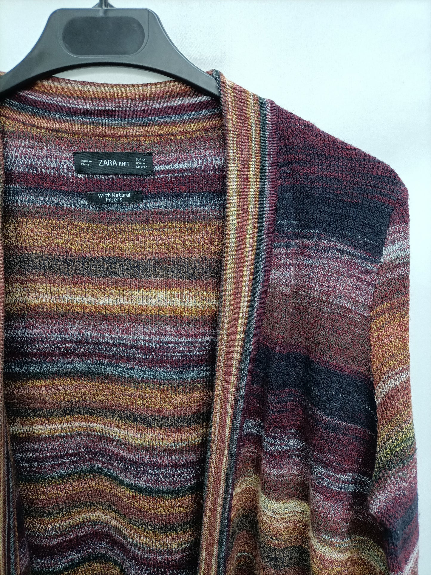ZARA. Cárdigan rayas tonod tierra T.m
