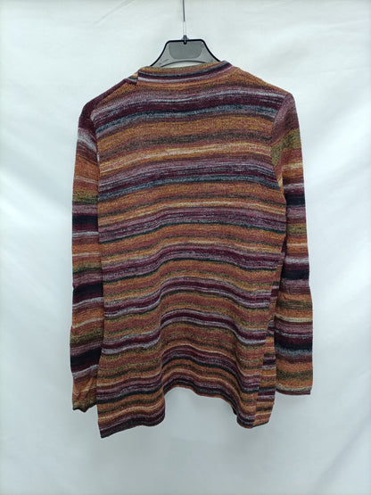 ZARA. Cárdigan rayas tonod tierra T.m