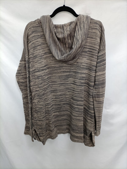 NICOLI. Beige and gray striped cardigan Tm