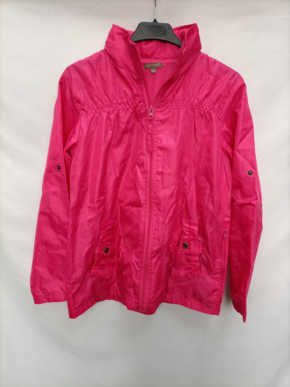 IN EXTENDED. Pink waterproof parka S. 13-14 years