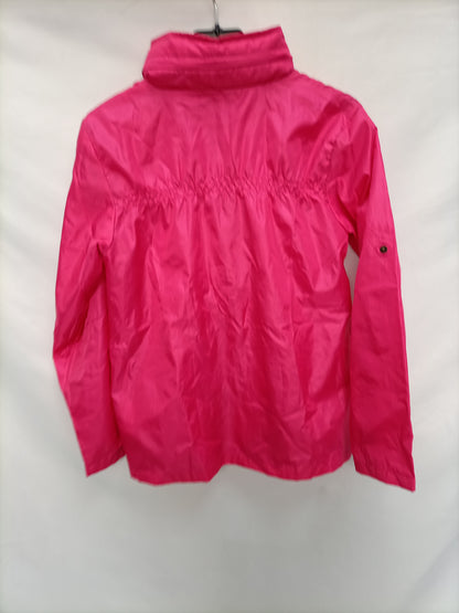 IN EXTENDED. Pink waterproof parka S. 13-14 years