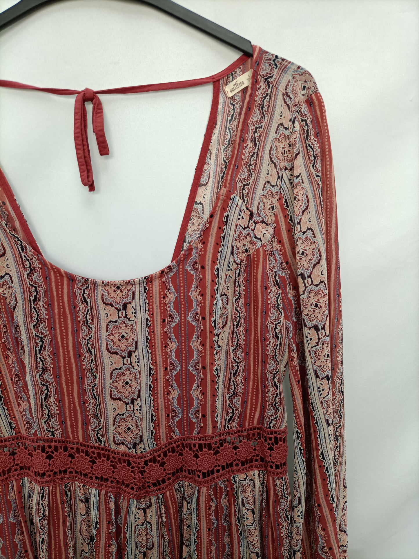 HOLLISTER. Vestido booho chic T.l