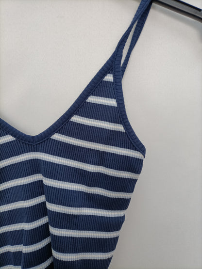 PULL&BEAR. Top rayas canalé T.m