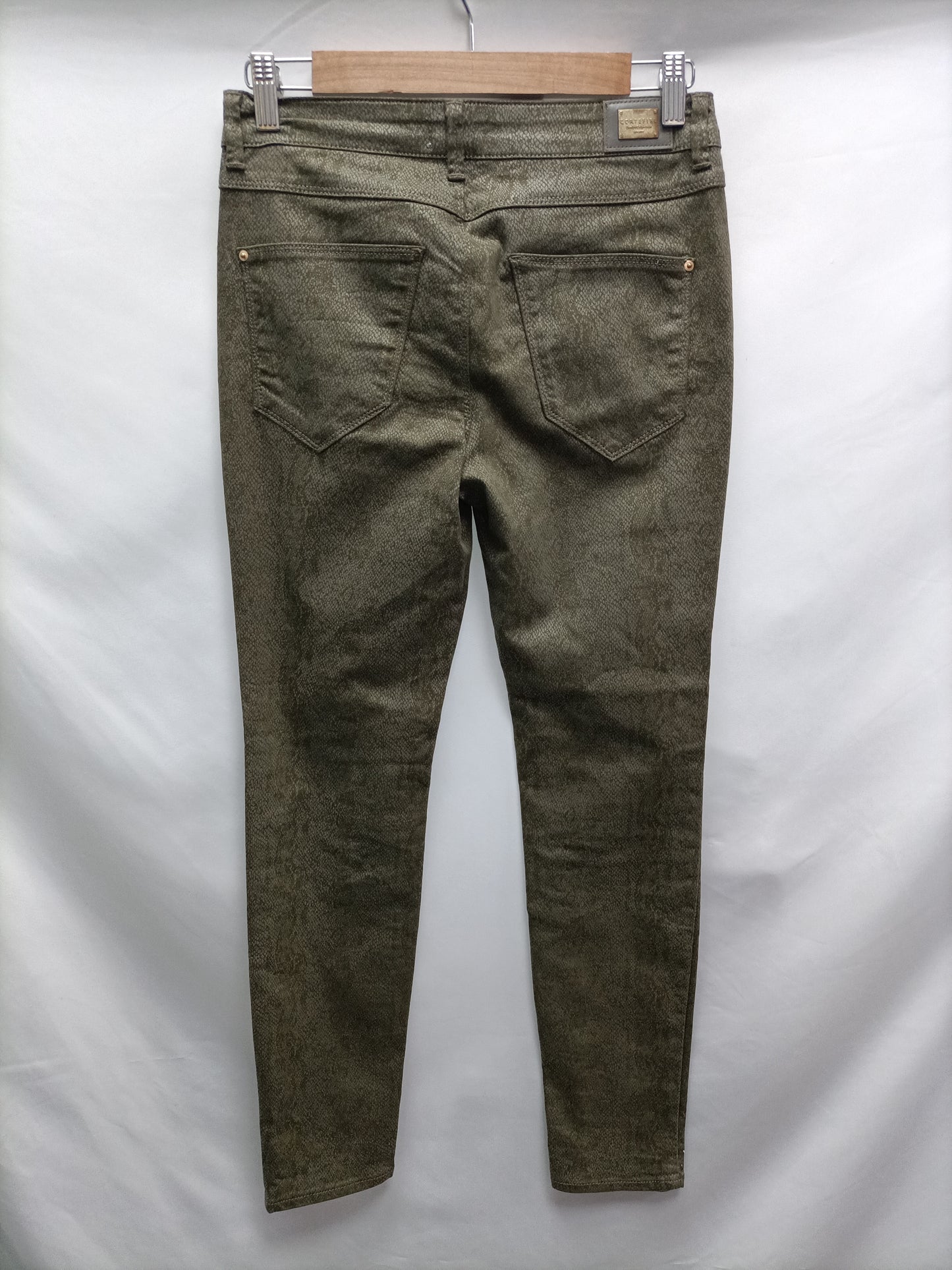 CORTEFIEL. Animal print waxed trousers, size 36