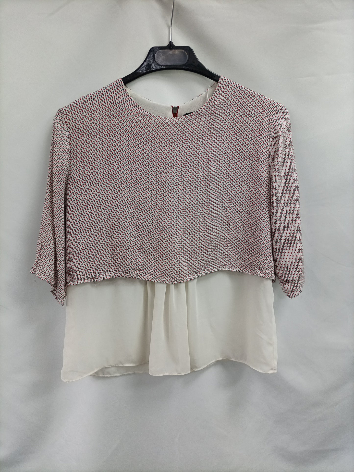 ZARA. Blusa dos texturas T.s