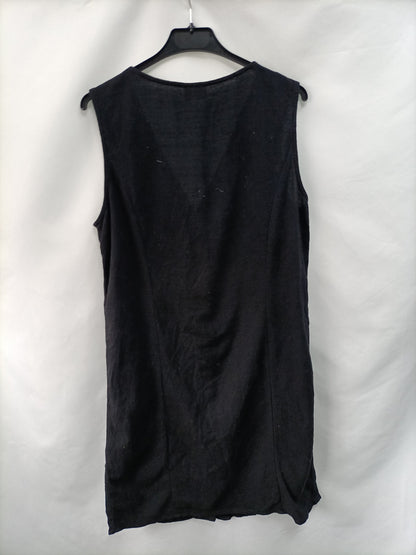 VILA CLOTHES. Black buttoned dress, size 40