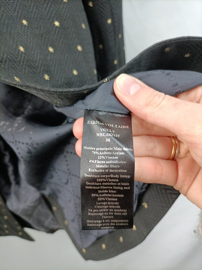 ZADIG &amp; VOLTAIRE. Black star blazer T.36