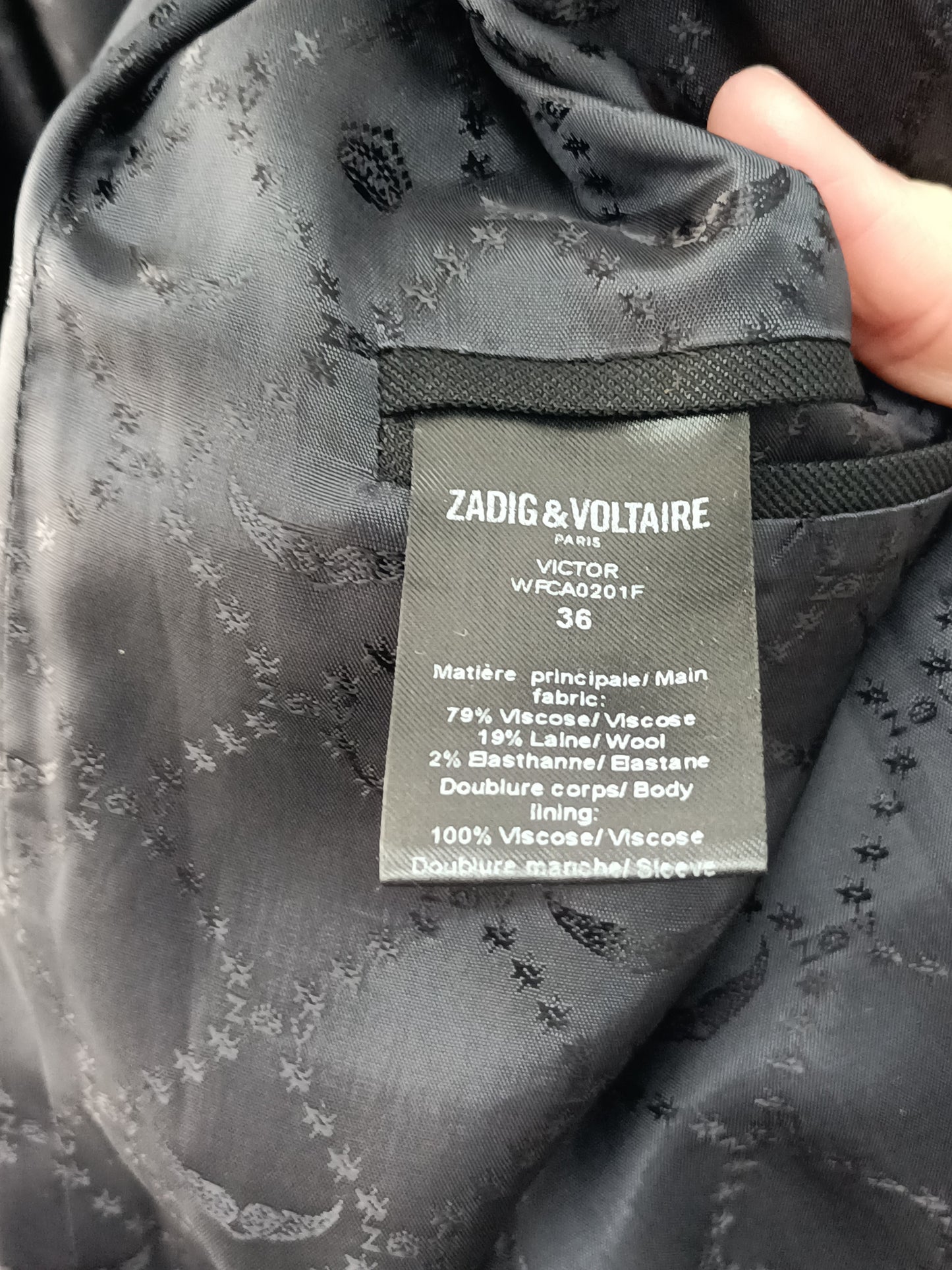 ZADIG &amp; VOLTAIRE. Black blazer T.36