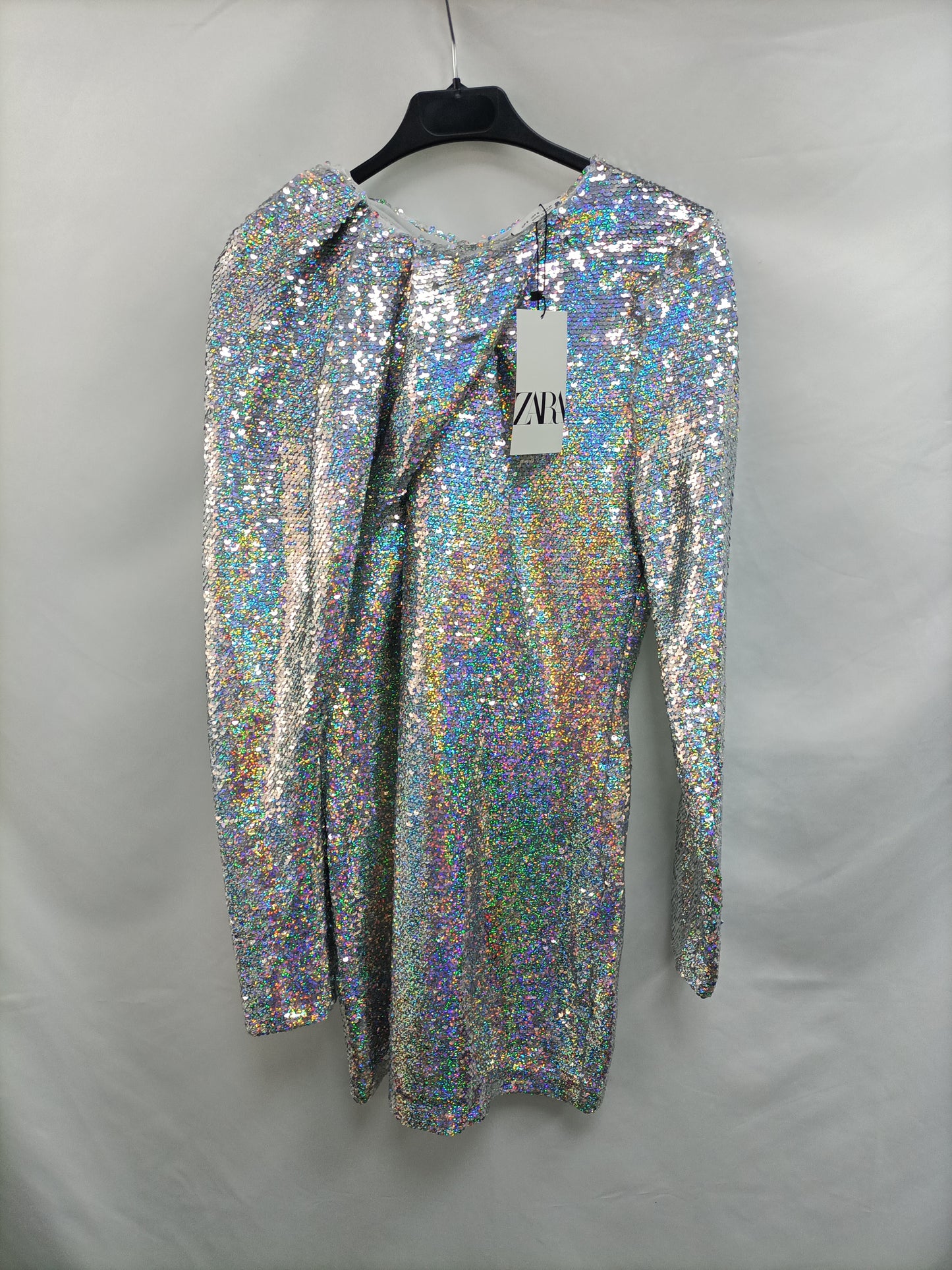 ZARA. Vestido lentejuelas T.