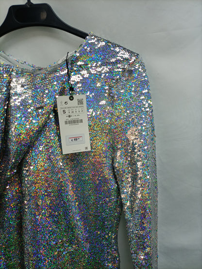ZARA. Vestido lentejuelas T.