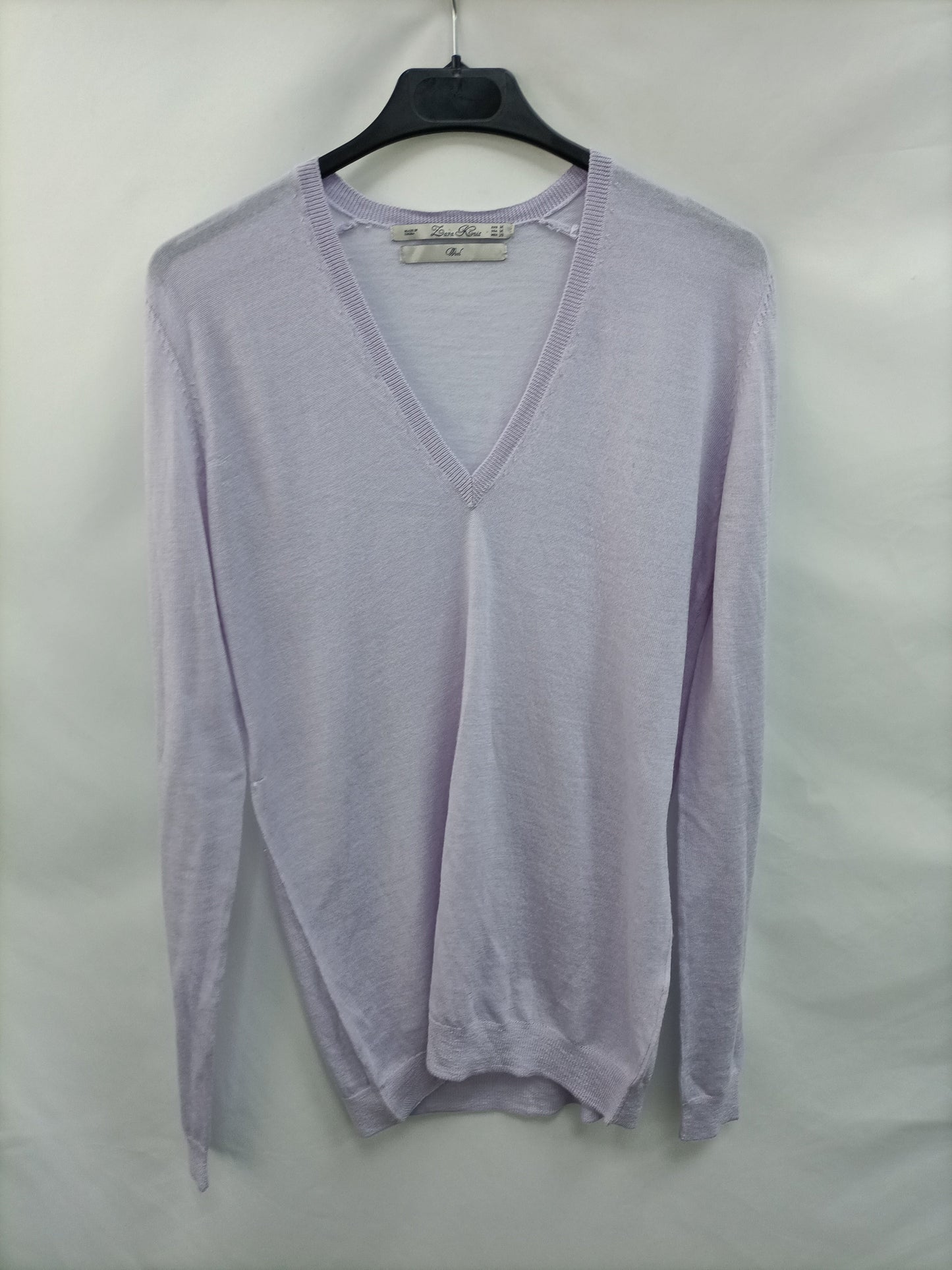 ZARA.Jersey cuello pico malva T.m
