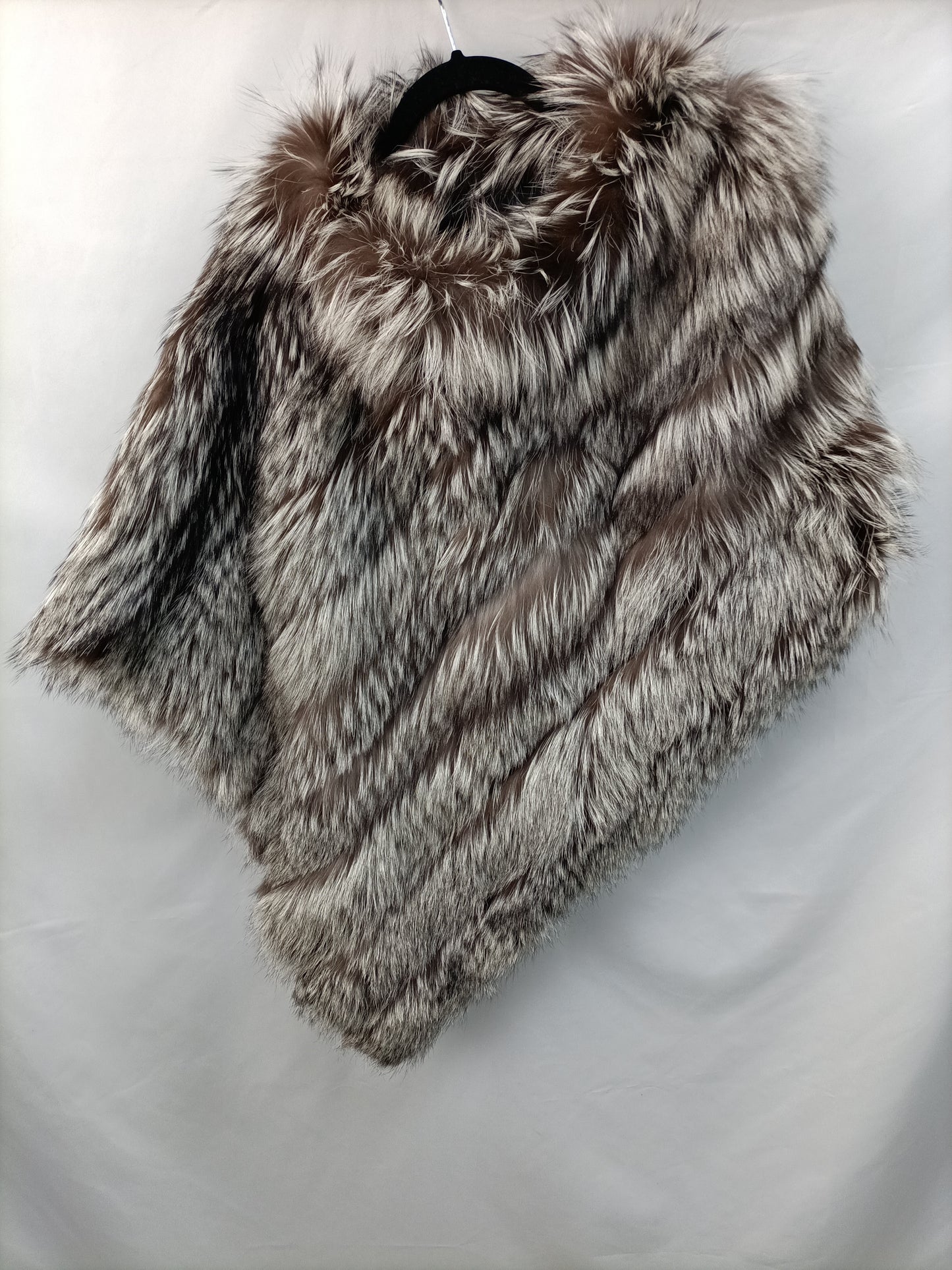 GIVENCHY. Brown fur poncho.