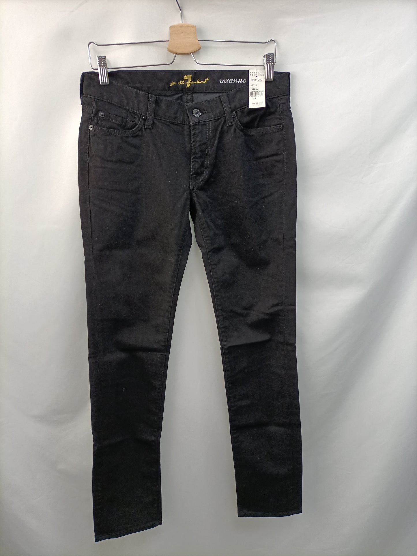 FOR ALL 7 MANKIND. Black straight-leg trousers S.29(40)