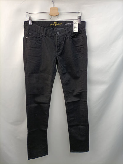 FOR ALL 7 MANKIND. Black straight-leg trousers S.29(40)
