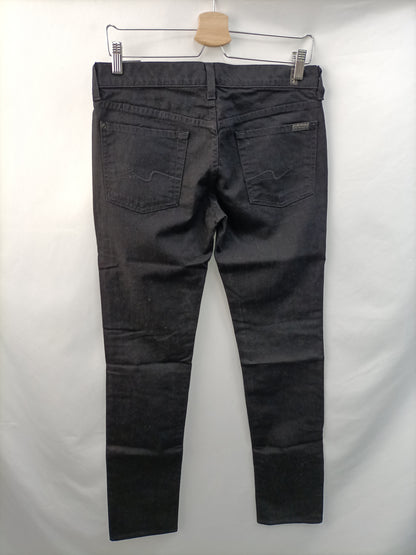 FOR ALL 7 MANKIND. Black straight-leg trousers S.29(40)
