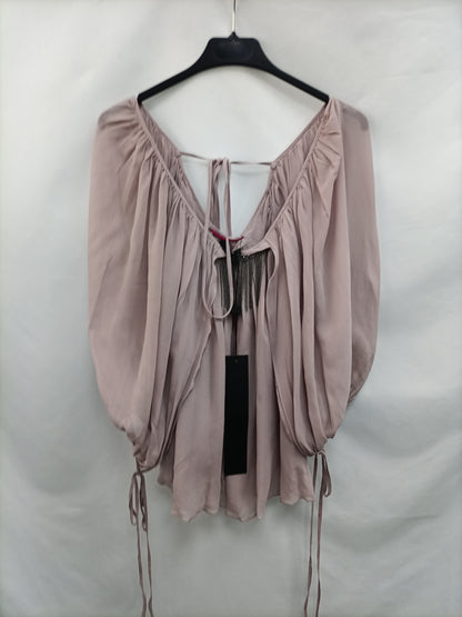 ELLUS. Blusa seda rosa T.s
