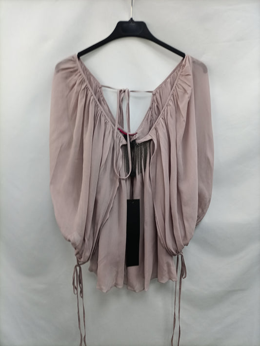 ELLUS. Blusa seda rosa T.s