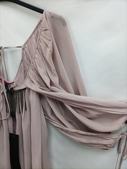 ELLUS. Blusa seda rosa T.s