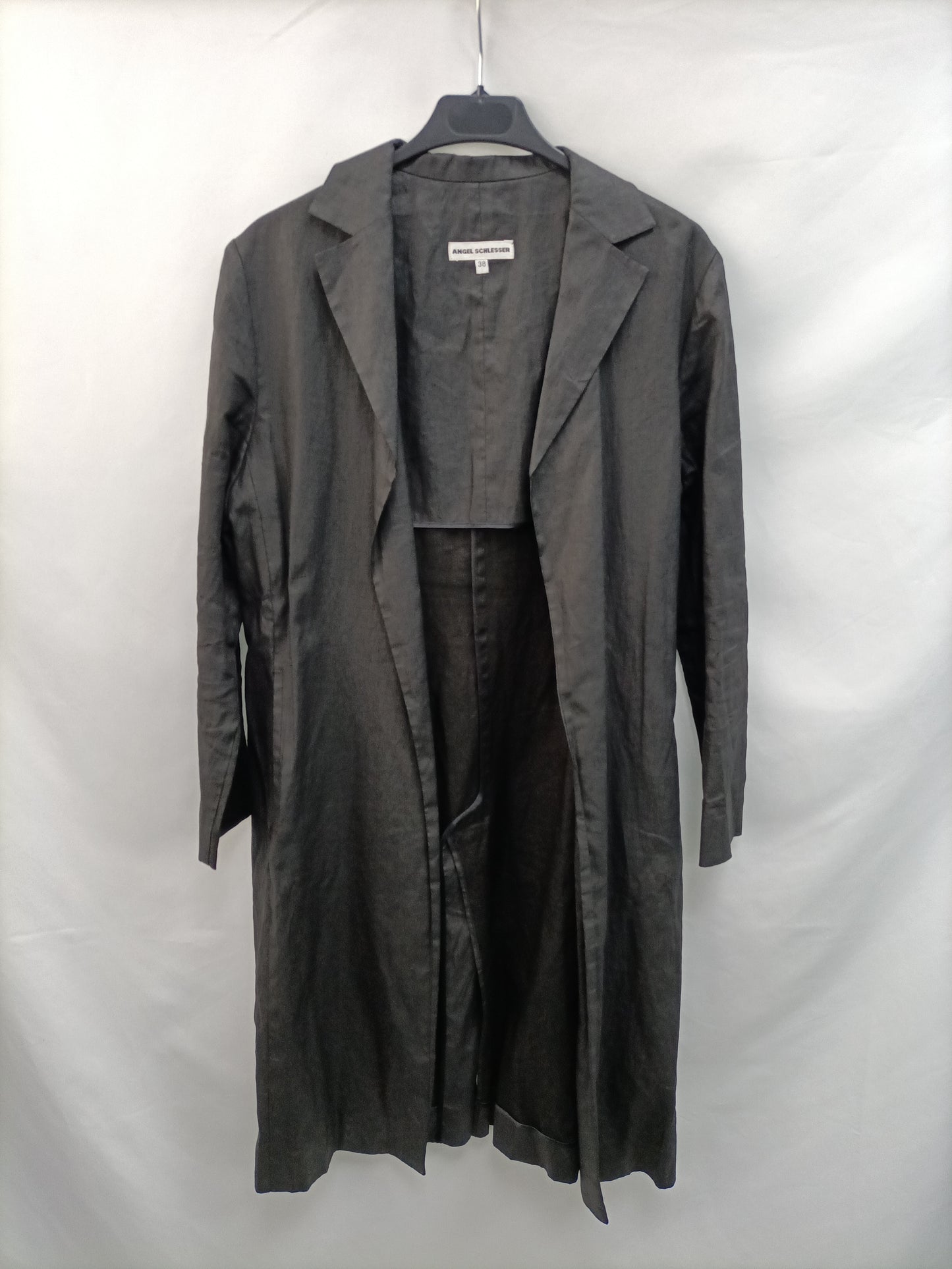ANGEL SCHLESSER. Chaqueta lino negra T.38