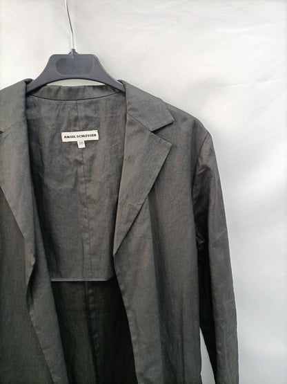 ANGEL SCHLESSER. Chaqueta lino negra T.38