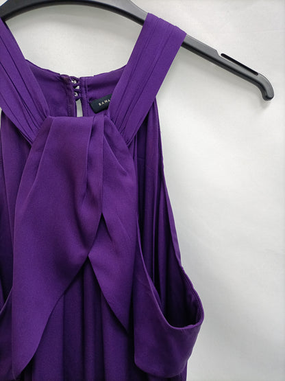 BANANA REPUBLIC. Vestido morado seda T.8(m)
