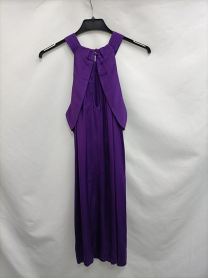 BANANA REPUBLIC. Vestido morado seda T.8(m)