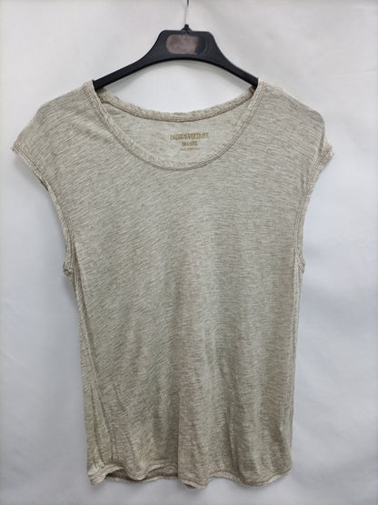 ZADIG &amp; VOLTAIRE. Beige t-shirt with Ts threads