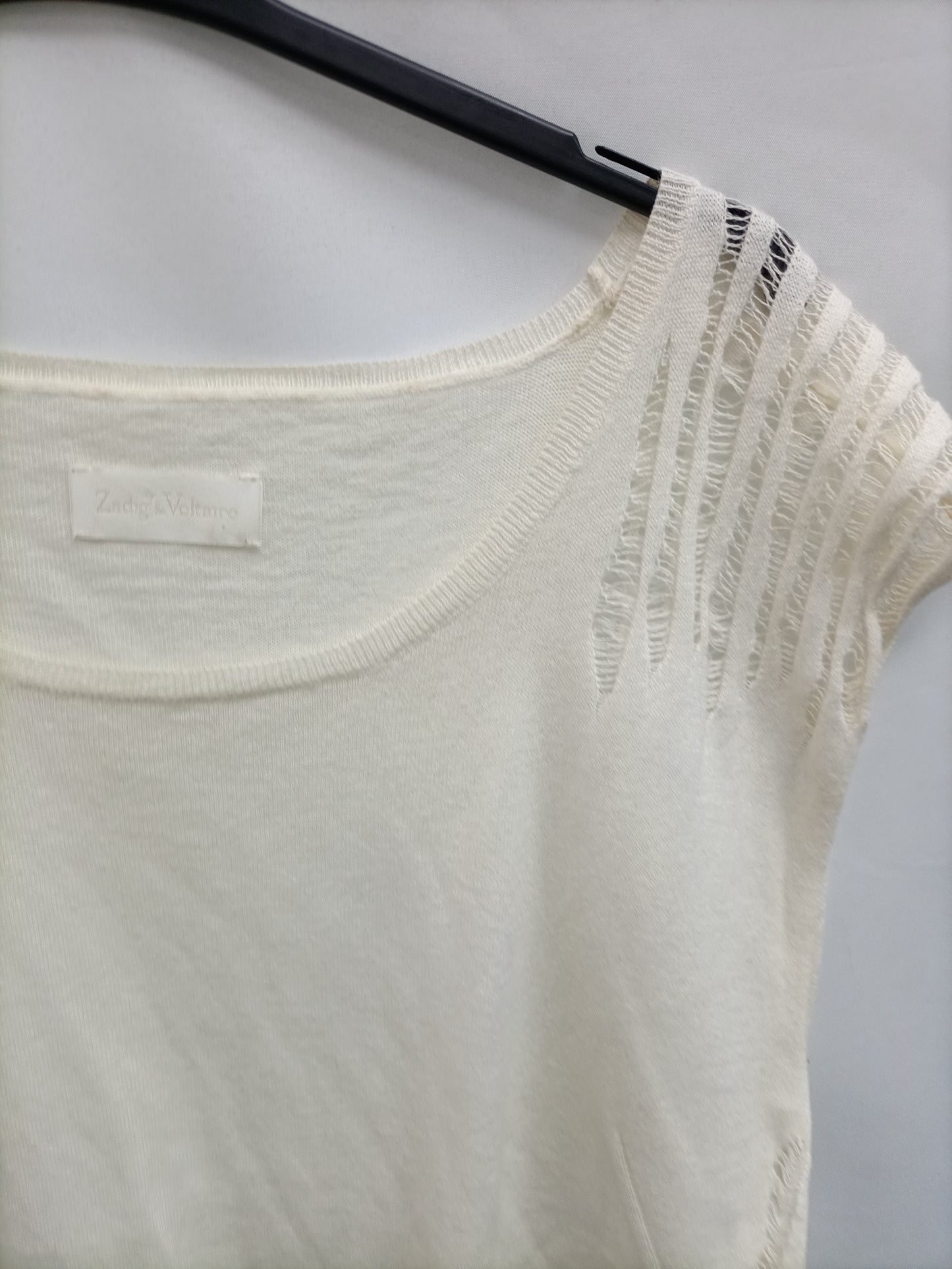 ZADIG& VOLTAIRE.   Chaleco beige rotos  T.s